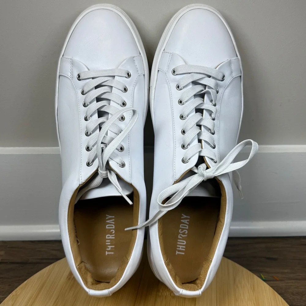 Thursday Boot Co Premier Low Top Sneakers Mens 14 White Leather Great Minimalist - Picture 6 of 9
